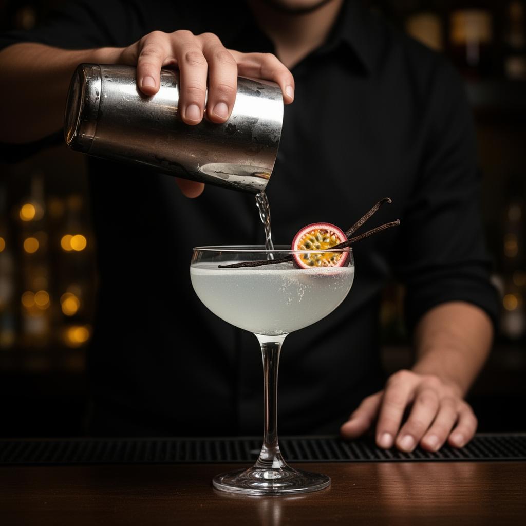 Professional mixologist preparing cocktails at an event